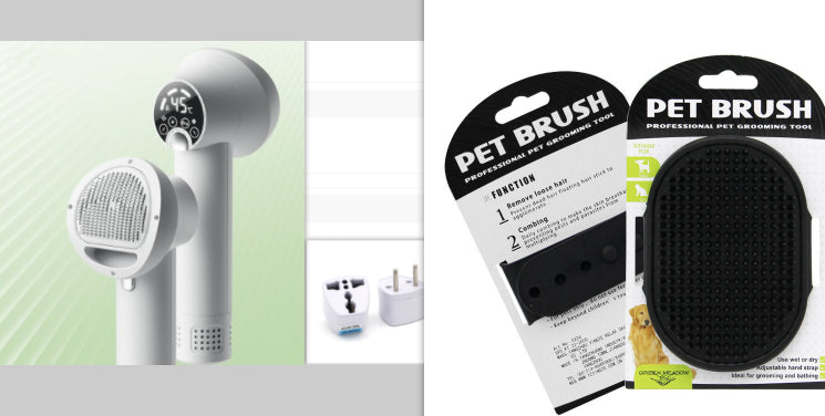 Smart Silent Pet Hair Dryer Brush – Low Noise Dog & Cat Grooming