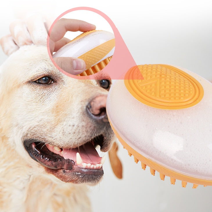 2-in-1 Dog & Cat Bath Brush – Silicone Pet Shampoo Massage Tool