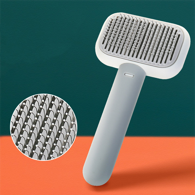 Pet Cat & Dog Hair Brush – Stainless Steel Grooming Comb for Shedding, Massage & Knot Removal