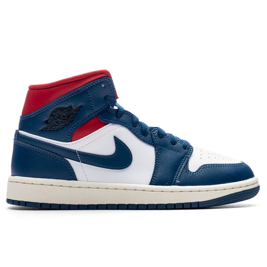 Women's Air Jordan 1 Mid - White/French Blue/Gym Red