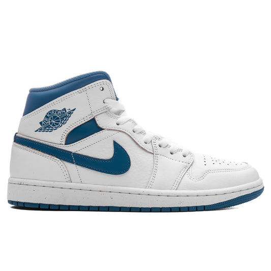 Air Jordan 1 Mid SE - White/Industrial Blue/Sail