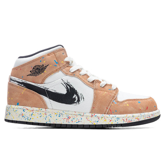 Air Jordan 1 Mid SE (GS) - Sail/Black/Cider