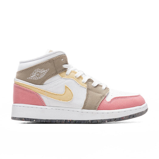 Air Jordan 1 Mid SE (GS) - White/Vivid Green