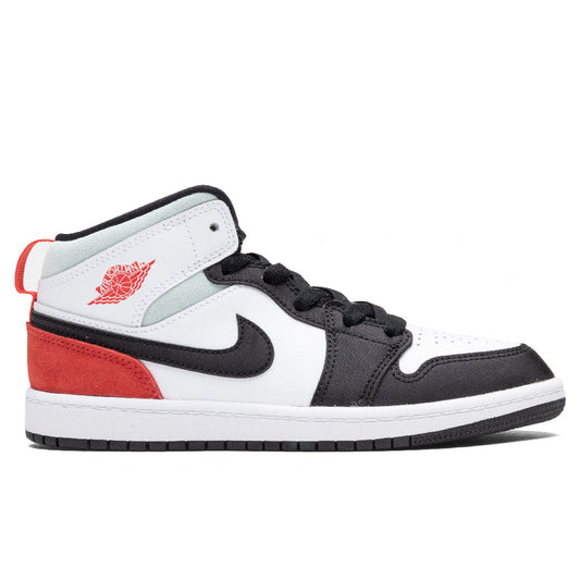 Air Jordan 1 Mid SE (PS) - White/Track Red