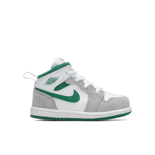 Air Jordan 1 Mid SE (TD) - White/Pine Green/LT Smoke