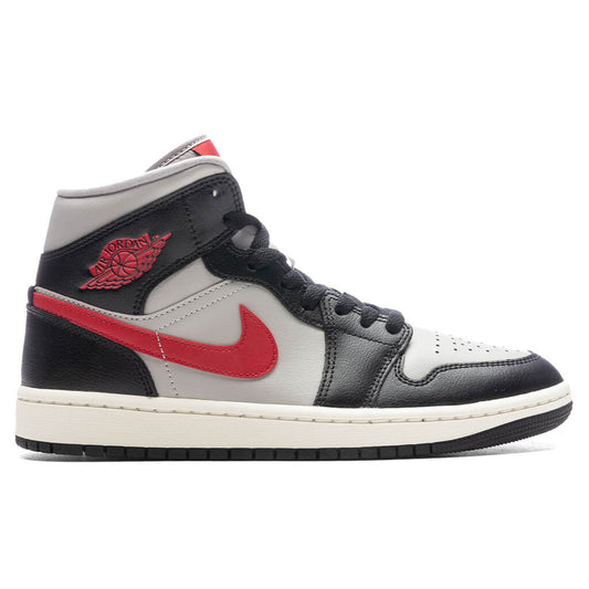 Women's Air Jordan 1 Mid - Black/Gym Red/College Grey
