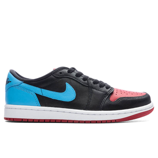 Women's Air Jordan 1 Retro Low OG - Black/Dark Powder Blue/Gym Red