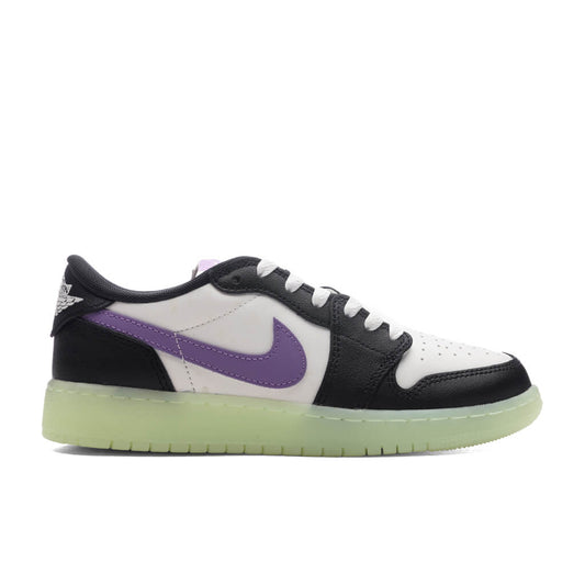 Air Jordan 1 Retro Low OG (GS) - Black/Black Raspberry/Volt Tint