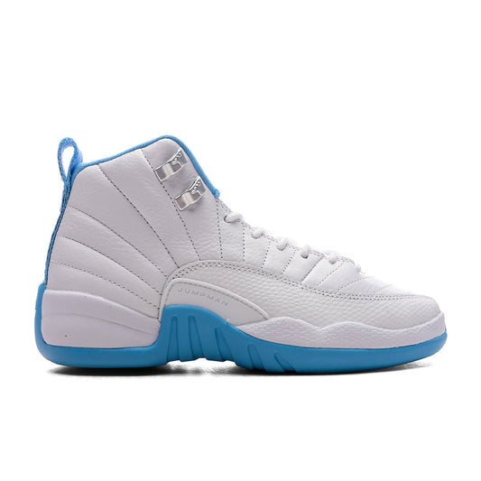Air Jordan 12 Retro 'Melo' (GS) - White/University Blue/Metallic Silver