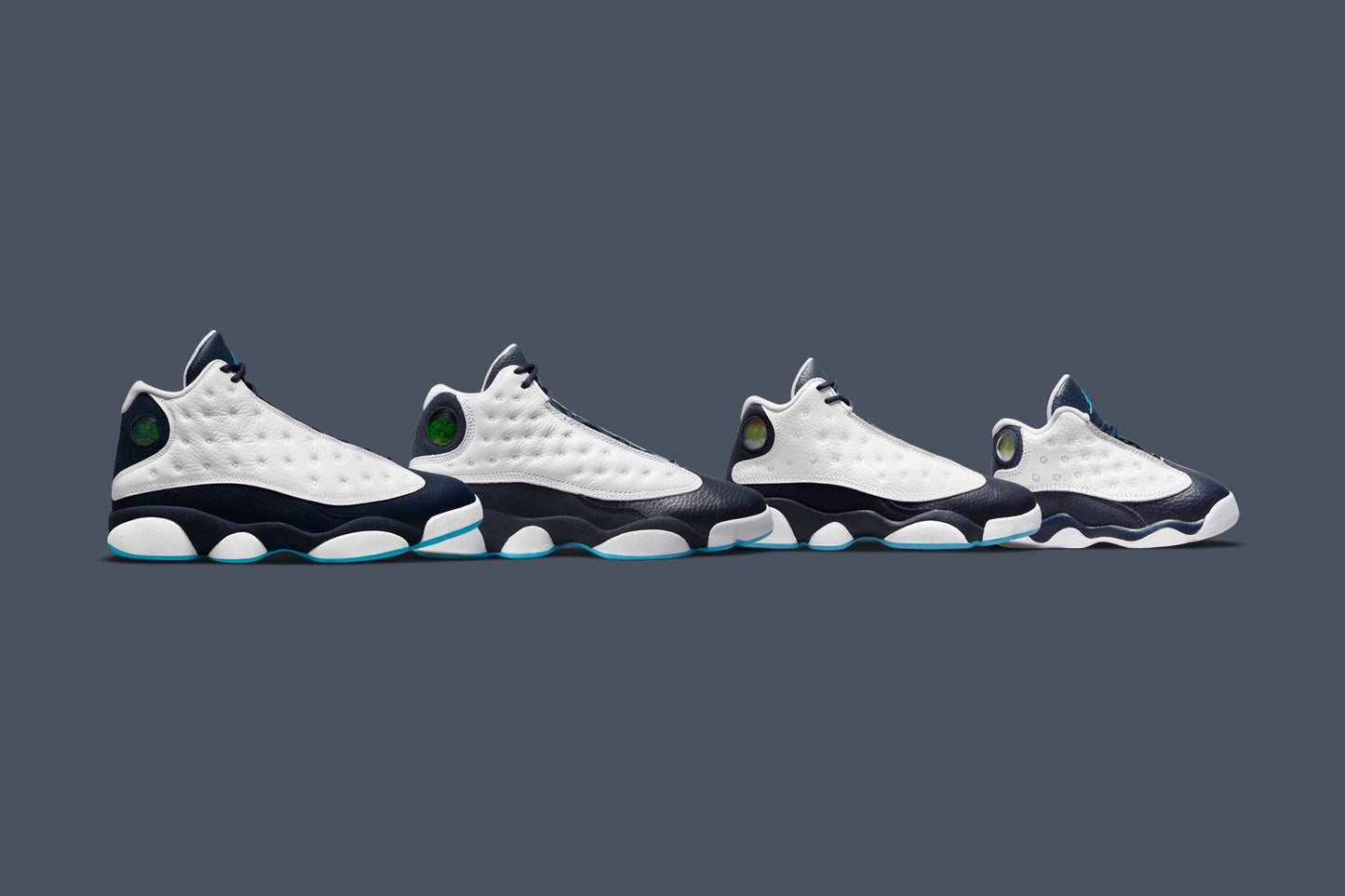 Air Jordan 13 Retro (TD) 'Obsidian' - White/Dark Powder Blue
