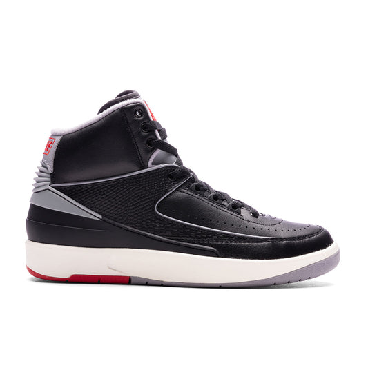 Air Jordan 2 Retro (GS) 'Black Cement' - Black/Cement Grey/Fire Red