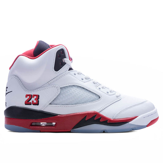 Air Jordan 5 Retro OG Fire Red 'Black Tongue' - White/Fire Red/Black