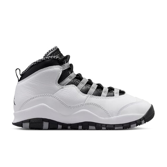 Air Jordan 10 Retro 'Steel' (GS) - White/Black/Light Steel Grey/Dark Powder Blue