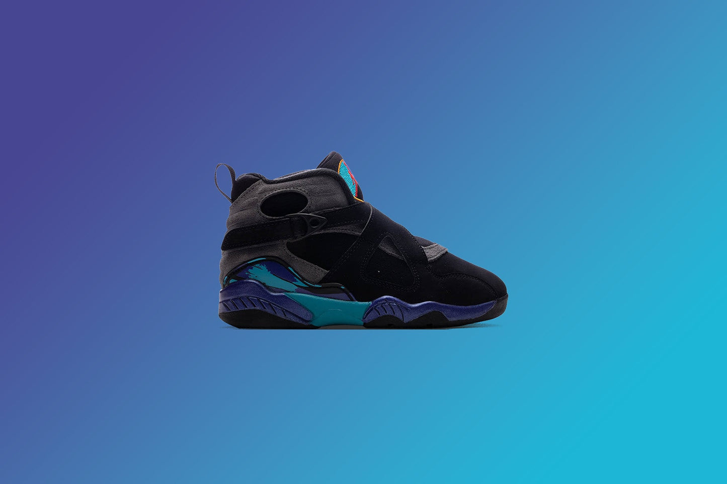 Air Jordan 8 Retro 'Aqua' (PS) - Black/Multi Color