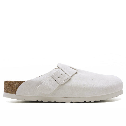 Boston Soft Footbed Suede Leather - Antique White