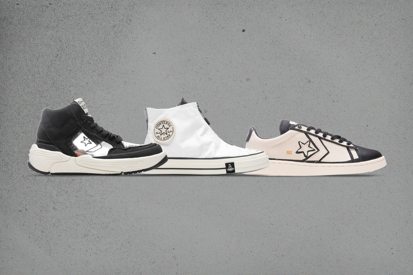 Converse x Joshua Vides Pro Leather Ox - Natural Ivory/Black/White
