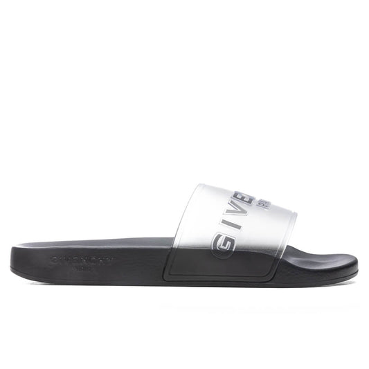 Slide Flat Sandals - White/Black