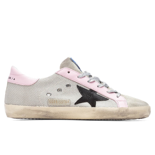 Women's Super-Star Sneakers - Silver/Black/Baby Pink