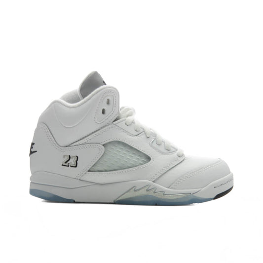 Air Jordan 5 Retro 'White Metallic' (PS) - White/Black/Metallic Silver