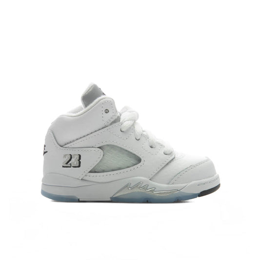Air Jordan 5 Retro 'White Metallic' (TD) - White/Black/Metallic Silver