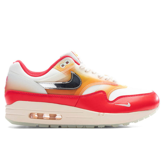 Women's Air Max 1 '87 PRM 'Soft Vinyl' - Sail/Metallic Silver/Siren Red
