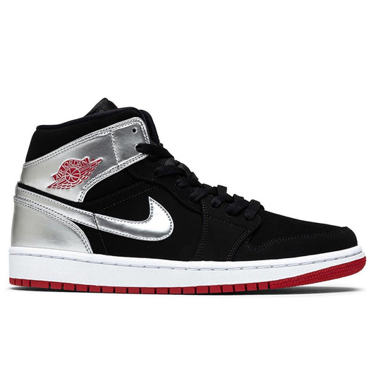 Air Jordan 1 Mid - Black/Gym Red/Metallic Silver