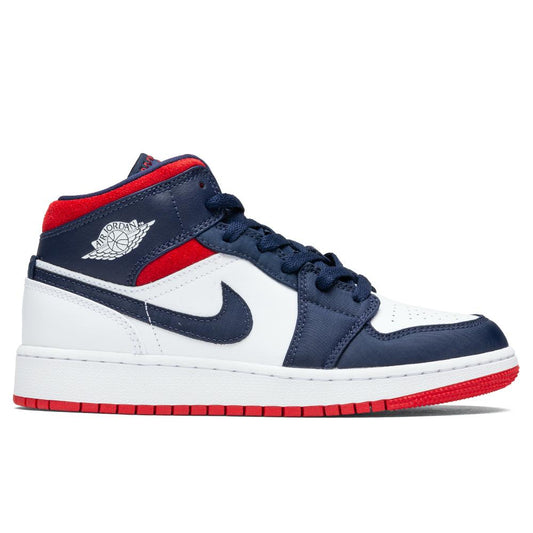 Air Jordan 1 Mid SE (GS) - White/University Red