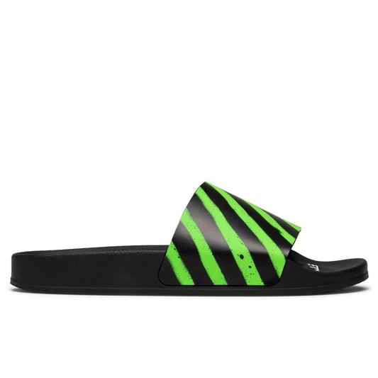 Spray Stripes Slider - Black/Green