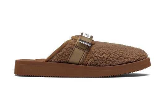 Suicoke x John Elliott Sherpa Fleece Sliders - Brown